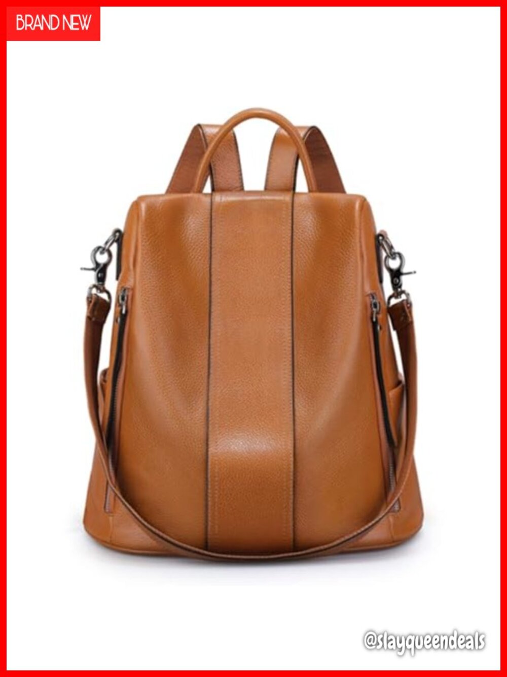 Genuine Leather Women's Backpack Purse Anti-Theft Rucksack Convertible Shoulder